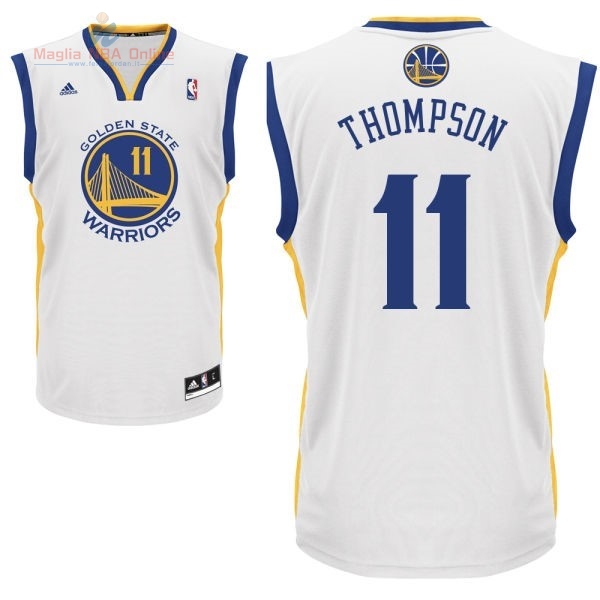 Acquista Maglia NBA Golden State Warriors #11 Klay Thompson Bianco