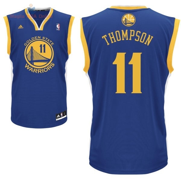 Acquista Maglia NBA Golden State Warriors #11 Klay Thompson Blu