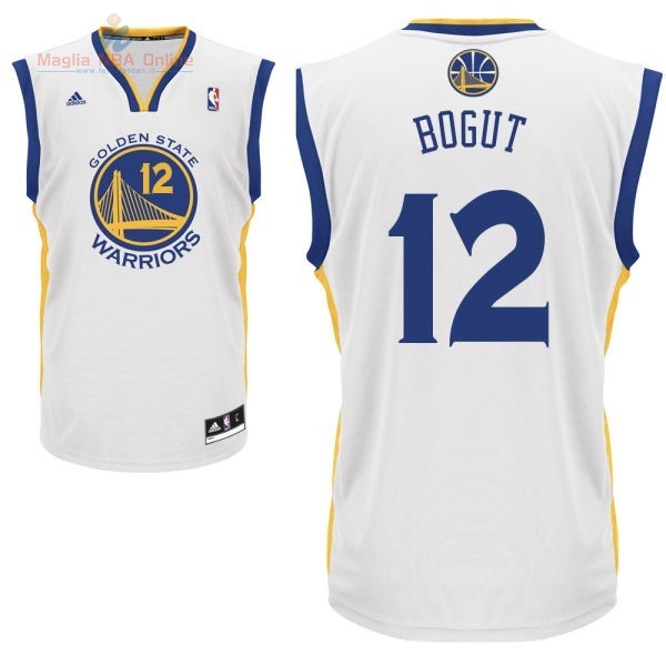 Acquista Maglia NBA Golden State Warriors #12 Andrew Bogut Bianco