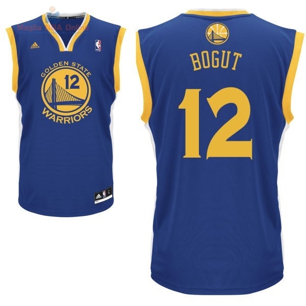 Acquista Maglia NBA Golden State Warriors #12 Andrew Bogut Blu