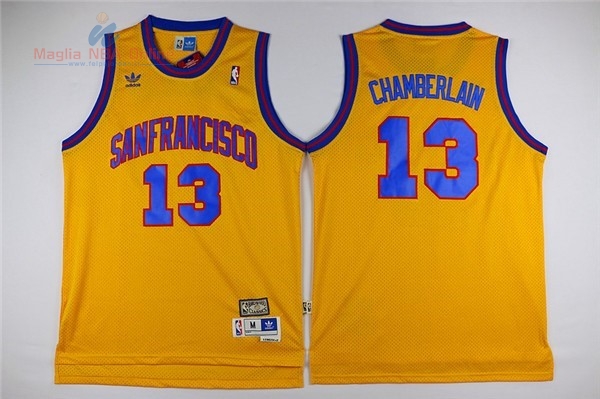 Acquista Maglia NBA Golden State Warriors #13 Wilt Chamberlain Giallo