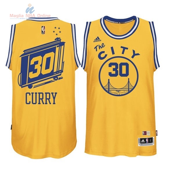 Acquista Maglia NBA Golden State Warriors #30 Stephen Curry Giallo