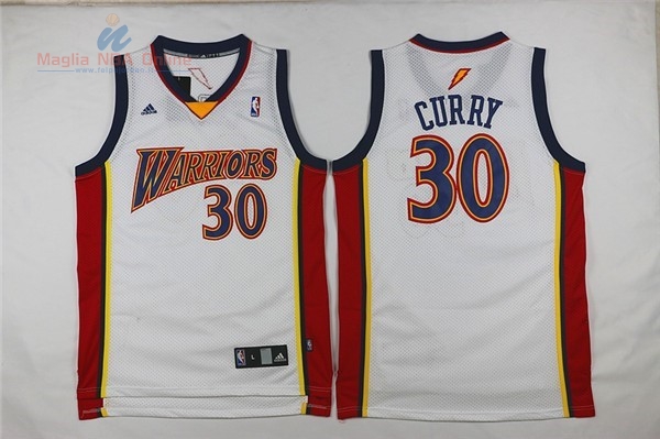 Acquista Maglia NBA Golden State Warriors #30 Stephen Curry Retro Bianco