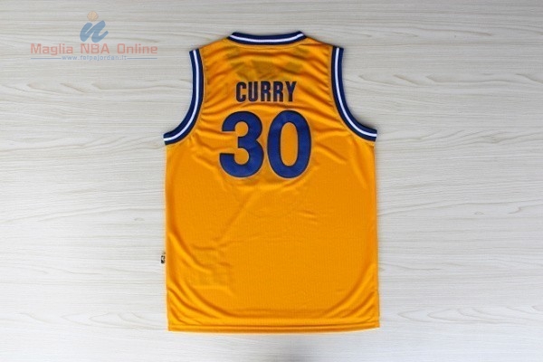 Acquista Maglia NBA Golden State Warriors #30 Stephen Curry Retro Giallo