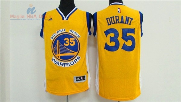 Acquista Maglia NBA Golden State Warriors #35 Kevin Durant Giallo