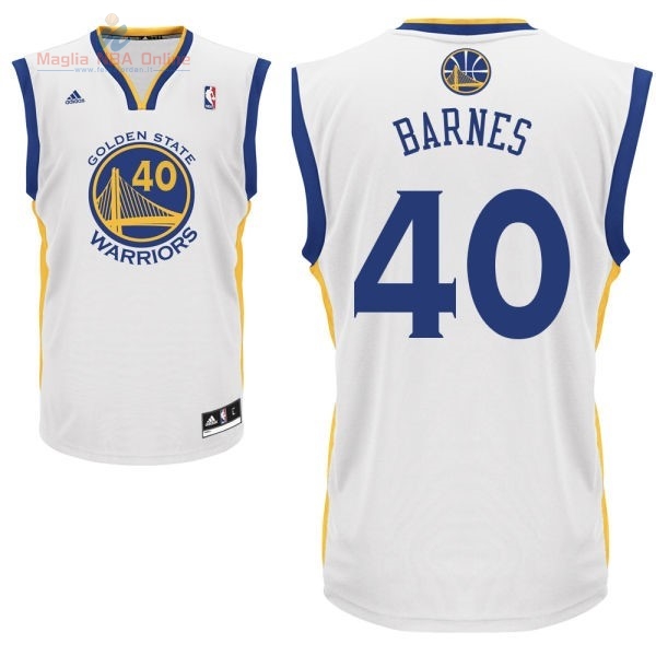 Acquista Maglia NBA Golden State Warriors #40 Harrison Barnes Bianco