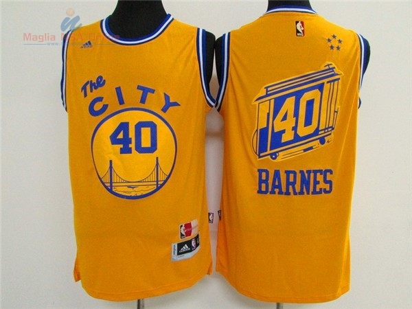 Acquista Maglia NBA Golden State Warriors #40 Harrison Barnes Giallo