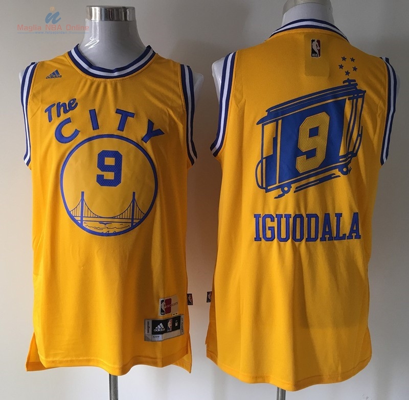 Acquista Maglia NBA Golden State Warriors #9 Andre Iguodala Retro Giallo