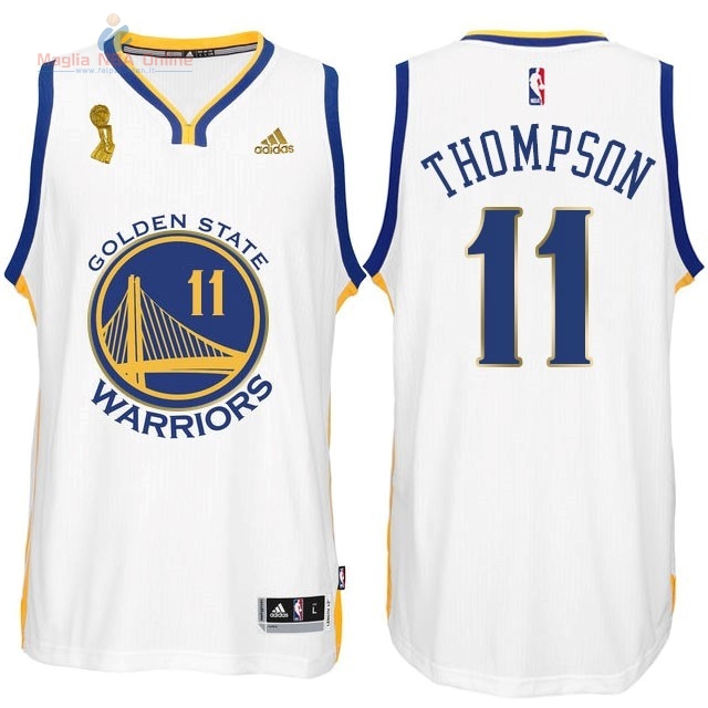 Acquista Maglia NBA Golden State Warriors 2015 Campionato Finali #11 Thompson Bianco