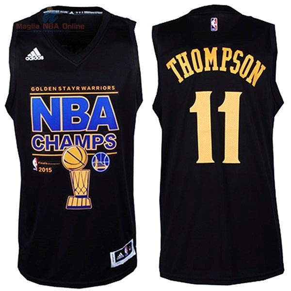 Acquista Maglia NBA Golden State Warriors 2015 Campionato Finali #11 Thompson Nero