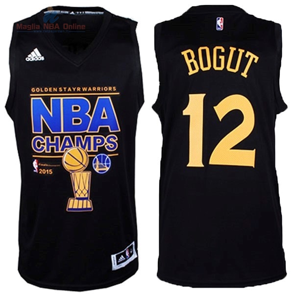 Acquista Maglia NBA Golden State Warriors 2015 Campionato Finali #12 Bogut Nero