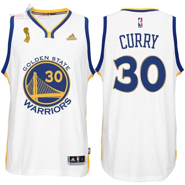 Acquista Maglia NBA Golden State Warriors 2015 Campionato Finali #30 Curry Bianco