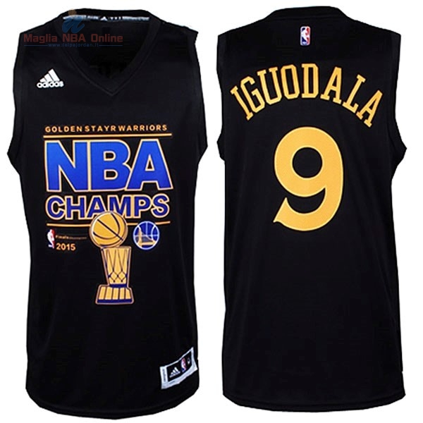 Acquista Maglia NBA Golden State Warriors 2015 Campionato Finali #9 Iguodala Nero