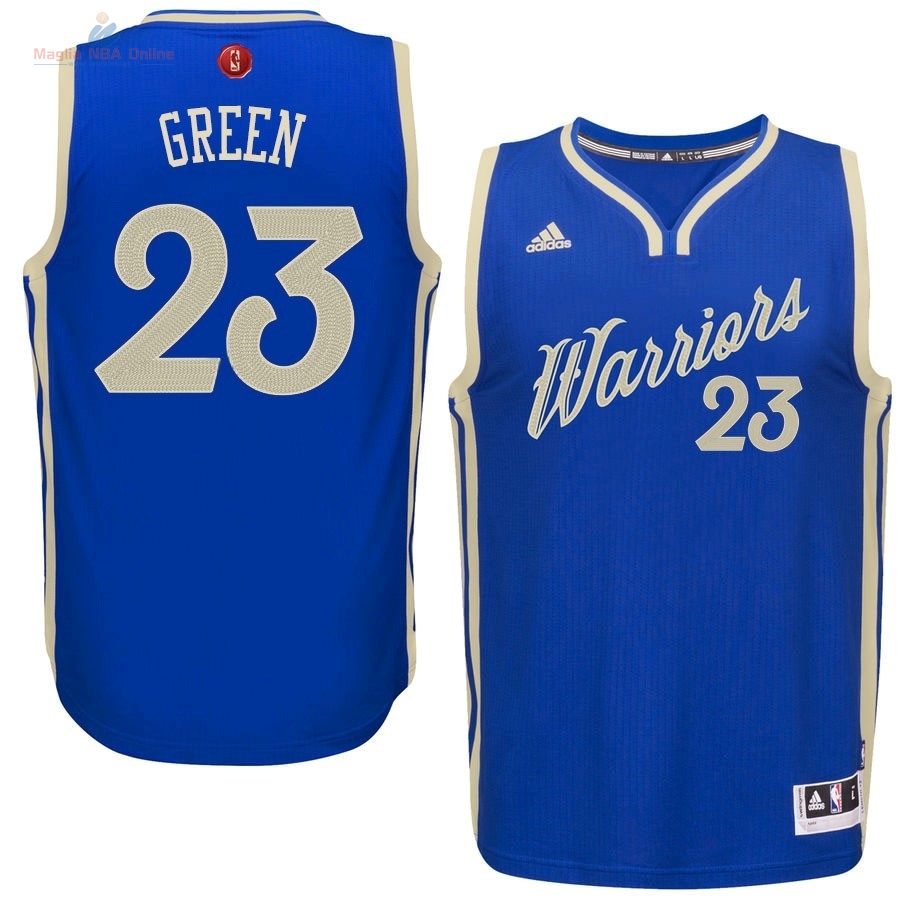 Acquista Maglia NBA Golden State Warriors 2015 Natale #23 Verde Blu