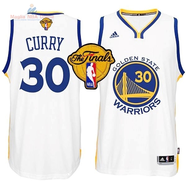 Acquista Maglia NBA Golden State Warriors Finale #30 Curry Bianco