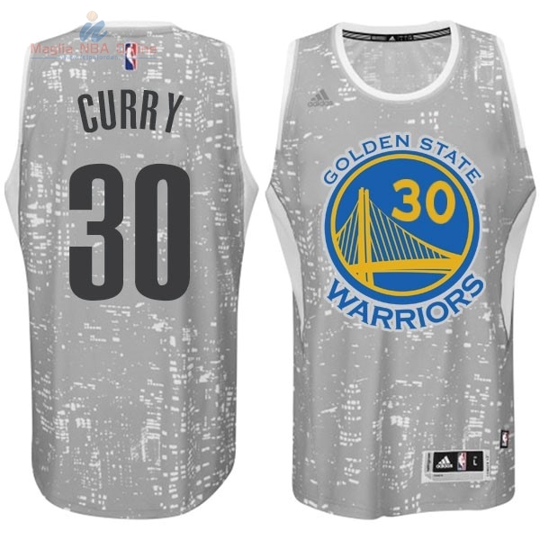 Acquista Maglia NBA Golden State Warriors Luci Della Città #30 Curry Grigio