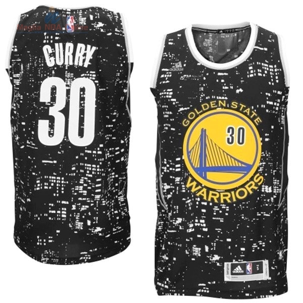 Acquista Maglia NBA Golden State Warriors Luci Della Città #30 Curry Nero