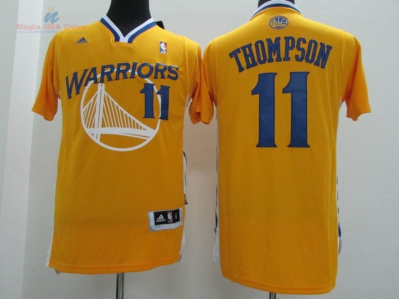 Acquista Maglia NBA Golden State Warriors Manica Corta #11 Klay Thompson Giallo