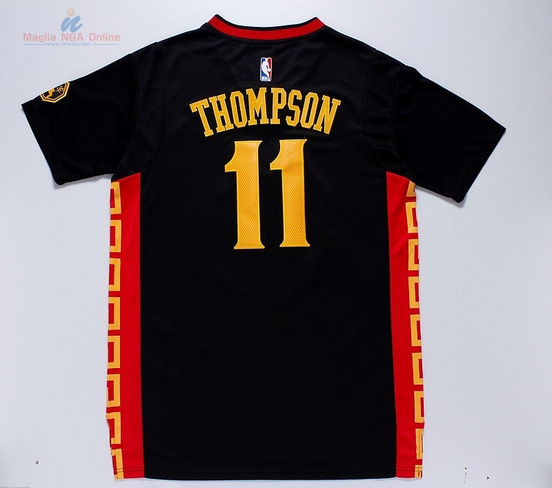 Acquista Maglia NBA Golden State Warriors Manica Corta #11 Klay Thompson Nero Rosso