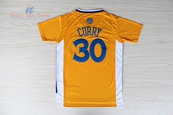 Acquista Maglia NBA Golden State Warriors Manica Corta #30 Stephen Curry Giallo