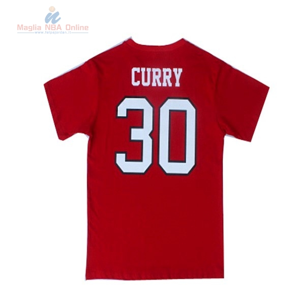 Acquista Maglia NBA Golden State Warriors Manica Corta #30 Stephen Curry Rosso