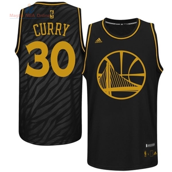 Acquista Maglia NBA Golden State Warriors Moda Metalli Preziosi #30 Curry Nero