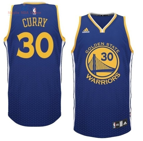 Acquista Maglia NBA Golden State Warriors Moda Risuonare #30 Curry Blu