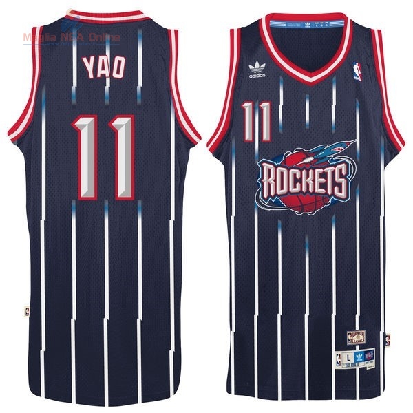 Acquista Maglia NBA Houston Rockets #11 Yao Ming Retro Blu