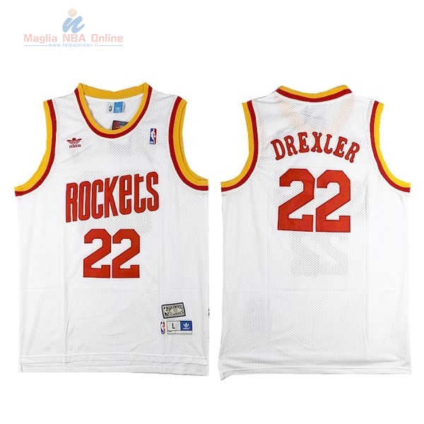 Acquista Maglia NBA Houston Rockets #22 Clyde Drexler Retro Bianco
