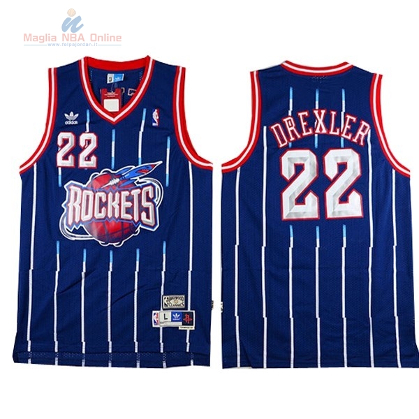 Acquista Maglia NBA Houston Rockets #22 Clyde Drexler Retro Blu