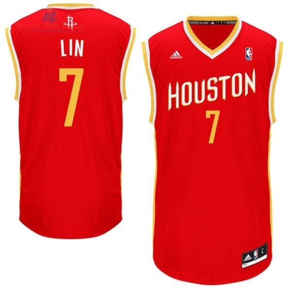 Acquista Maglia NBA Houston Rockets #7 Jeremy Lin Retro Rosso