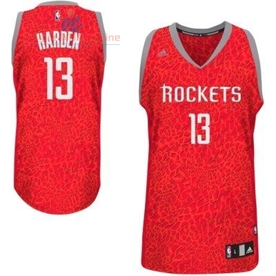 Acquista Maglia NBA Houston Rockets Luce Leopard #13 Harden Rosso