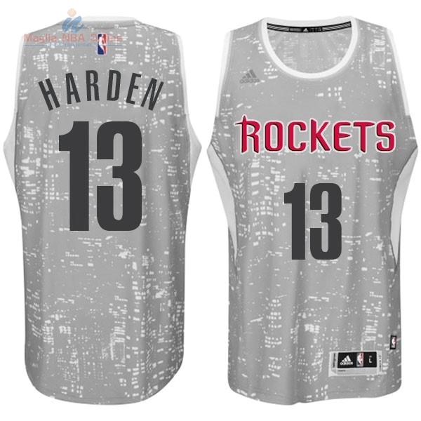 Acquista Maglia NBA Houston Rockets Luci Della Città #13 Harden Grigio
