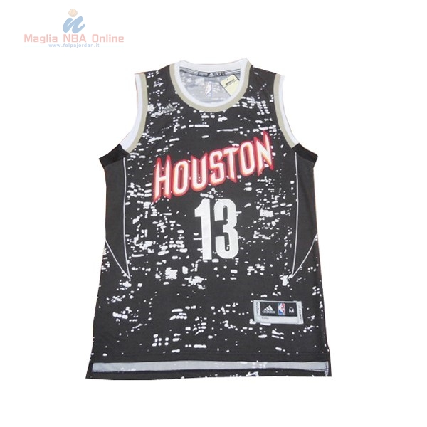Acquista Maglia NBA Houston Rockets Luci Della Città #13 James Harden Nero
