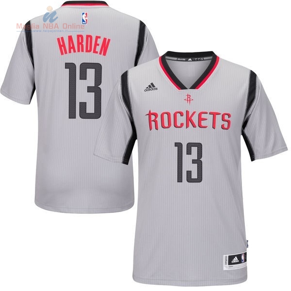 Acquista Maglia NBA Houston Rockets Manica Corta #13 James Harden Grigio