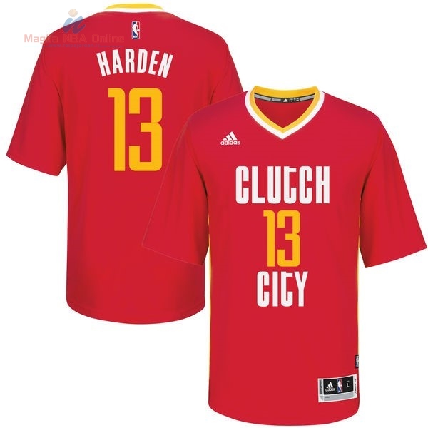 Acquista Maglia NBA Houston Rockets Manica Corta #13 James Harden Rosso