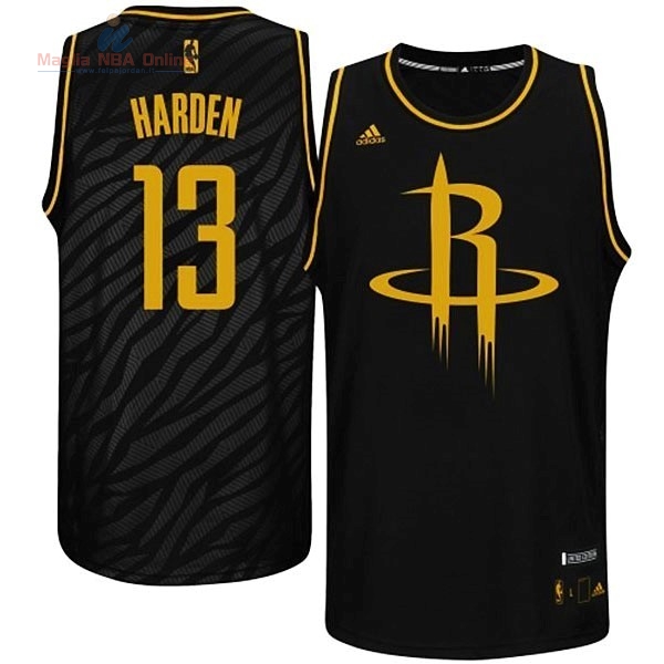 Acquista Maglia NBA Houston Rockets Moda Metalli Preziosi #13 Harden Nero
