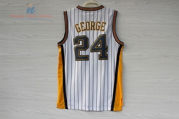 Acquista Maglia NBA Indiana Pacers #24 Paul George Bianco Striscia