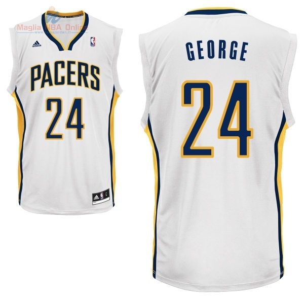 Acquista Maglia NBA Indiana Pacers #24 Paul George Bianco