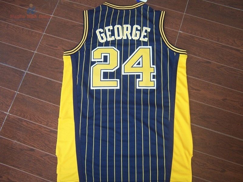 Acquista Maglia NBA Indiana Pacers #24 Paul George Blu Striscia