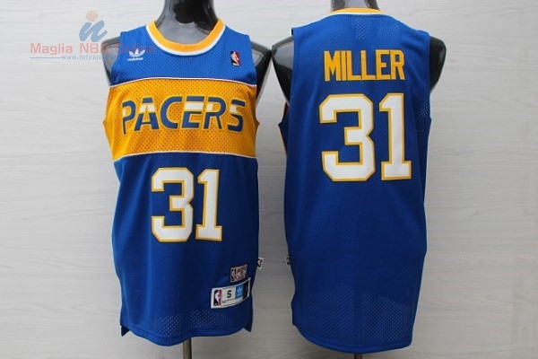 Acquista Maglia NBA Indiana Pacers #31 Reggie Miller Blu