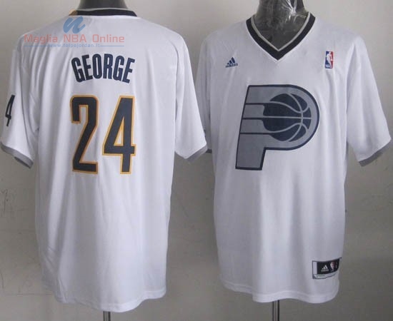 Acquista Maglia NBA Indiana Pacers 2013 Natale #24 George Bianco