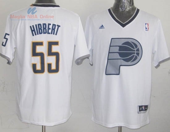 Acquista Maglia NBA Indiana Pacers 2013 Natale #55 Hibbert Bianco
