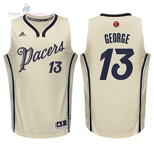 Acquista Maglia NBA Indiana Pacers 2015 Natale #13 George Bianco