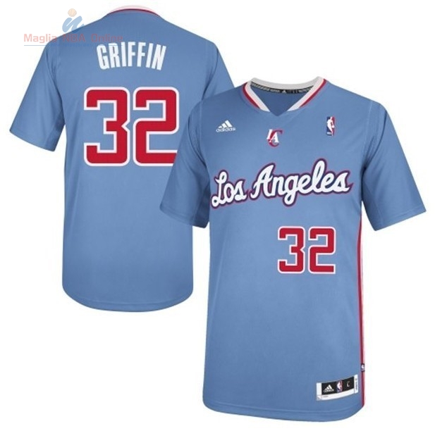 Acquista Maglia NBA Los Angeles Clippers Manica Corta #32 Blake Griffin Blu