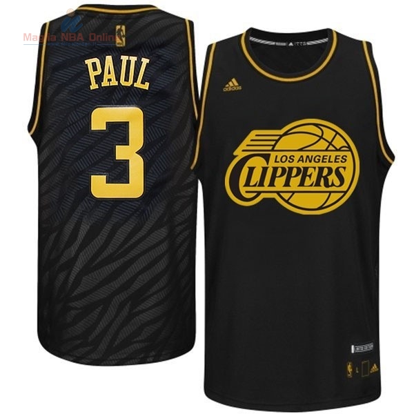 Acquista Maglia NBA Los Angeles Clippers Moda Metalli Preziosi #3 Paul Nero