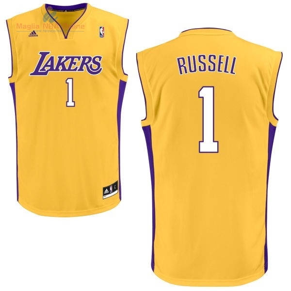 Acquista Maglia NBA Los Angeles Lakers #1 D'Angelo Russell Giallo