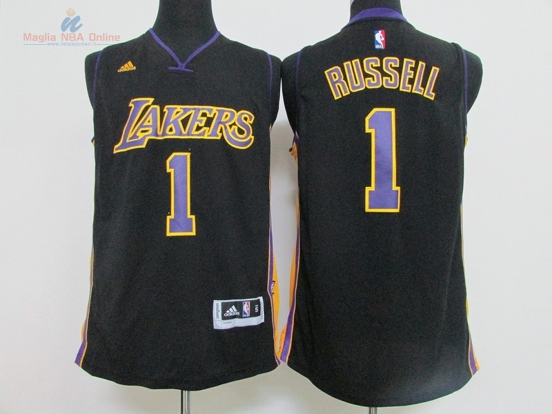 Acquista Maglia NBA Los Angeles Lakers #1 D'Angelo Russell Nero