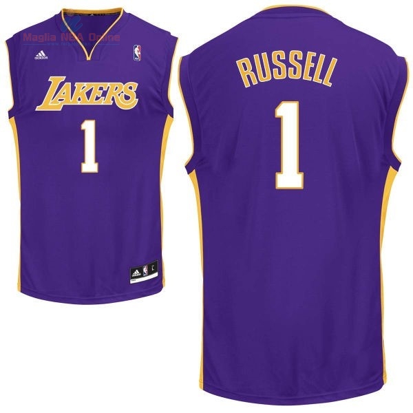 Acquista Maglia NBA Los Angeles Lakers #1 D'Angelo Russell Porpora