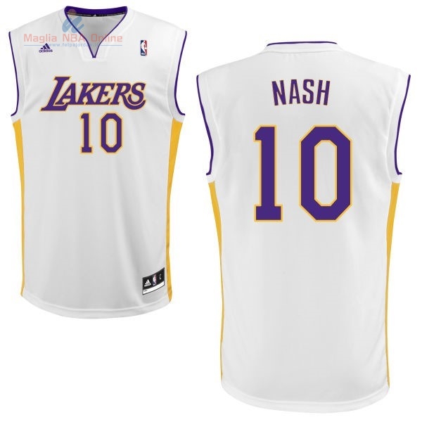 Acquista Maglia NBA Los Angeles Lakers #10 Steve Nash Bianco